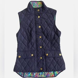 Lilly Pulitzer Navy Quilted Vest